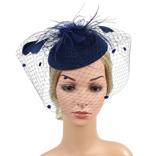 Roaring 20s Flapper Accessoire für Damen Great Gatsby 1920er Jahre Accessoires für Frauen Elegante Kopfbedeckung C08-Navy von Lovfingu