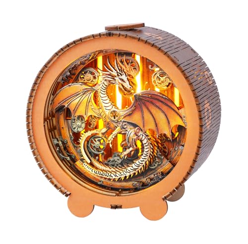 3D Puzzle Nachtlicht Erwachsene, (Mechanischer Drache) 3D Holzpuzzle Erwachsene Nachtlicht Home Décor, 3D Holzpuzzle Night Light, 3D Puzzle Holz Nachttischlampe Geschenk für Freunde von Lovpippi