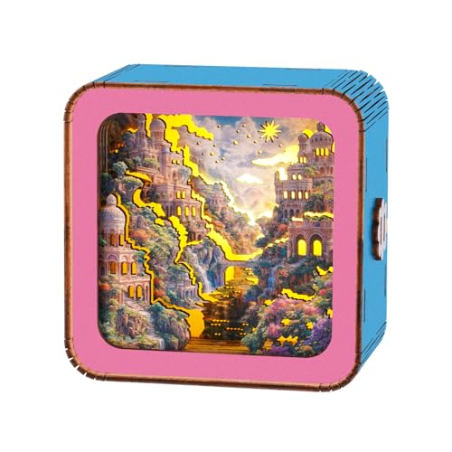 3D Puzzle Nachtlicht Erwachsene, (Traumschloss) 3D Holzpuzzle Erwachsene Nachtlicht Home Décor, 3D Holzpuzzle Night Light, 3D Puzzle Holz Nachttischlampe Geschenk für Freunde von Lovpippi