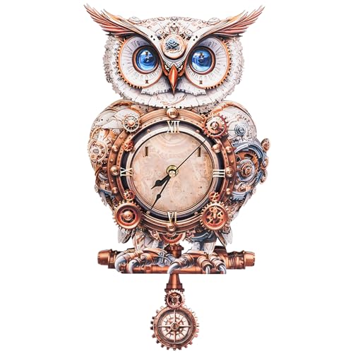 DIY Holzpuzzle Modellbausatz für Dekorationen, 3D Holzpuzzle Erwachsene, 3D Puzzle Mechanical Owl Clock Model Kits, Praktisches Geschenk für Familie und Freunde(21.5 cm * 40.1 cm* 6.6cm) von Lovpippi