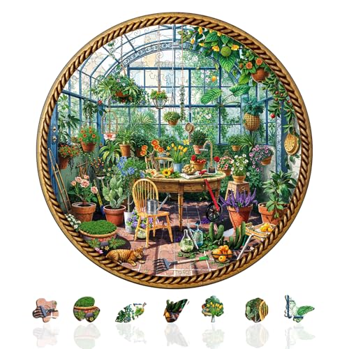 Holzpuzzle Erwachsene Botanischer Garten - 100 Teile Roundpuzzle Geschenkbox, Wanddekoration (Erwachsene/Kinder) von Lovpippi