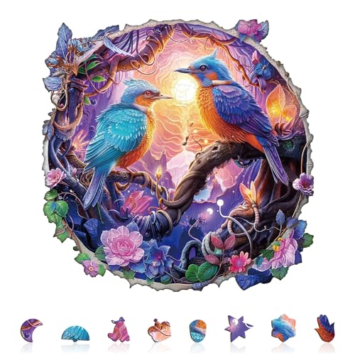 Holzpuzzle Erwachsene Dämmerung Plumage - 100 Teile Holzpuzzle Geschenkbox, Wanddekoration (Erwachsene/Kinder) von Lovpippi