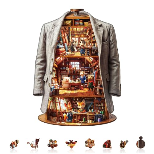 Holzpuzzle Erwachsene Glücklicher Kleiderschrank - 215 Teile Holzpuzzle Geschenkbox, Wanddekoration (Erwachsene/Kinder) von Lovpippi