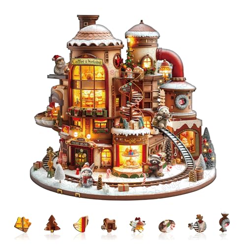 Holzpuzzle Erwachsene Kaffeeworkshop - 250 Teile Holzpuzzle Geschenkbox, Wanddekoration (Erwachsene/Kinder) von Lovpippi