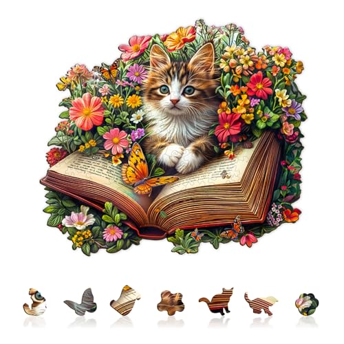 Holzpuzzle Erwachsene Meow Geschichten - 235 Teile Holzpuzzle Geschenkbox, Wanddekoration (Erwachsene/Kinder) von Lovpippi