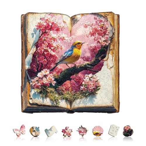 Holzpuzzle Erwachsene Petal Serenade - 100 Teile holzpuzzle Geschenkbox, Wanddekoration und Lernspielzeug für Freunde und Familien von Lovpippi