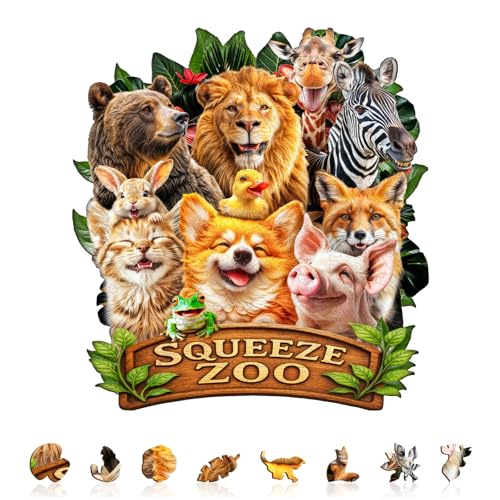 Holzpuzzle Erwachsene Squeeze Zoo - 265 Teile Holzpuzzle Geschenkbox, Wanddekoration (Erwachsene/Kinder) von Lovpippi