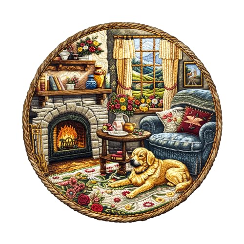 Holzpuzzle Erwachsene Strickzimmer - 270 Teile holzpuzzle Geschenkbox, Wanddekoration und Geschenk für Freunde und Familien von Lovpippi