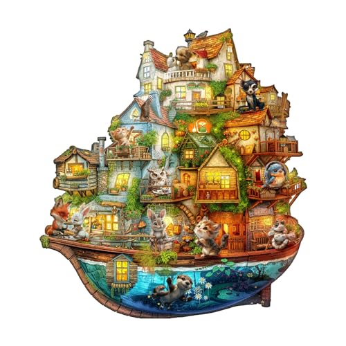 Holzpuzzle Erwachsene Tier Arche - 95 Teile Holzpuzzle Geschenkbox, Wanddekoration (Erwachsene/Kinder) von Lovpippi