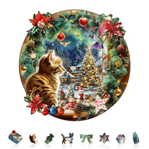 Holzpuzzle Erwachsene Weihnachten ist eine Katze - 285 Teile holzpuzzle Geschenkbox, Wanddekoration und Lernspielzeug für Freunde und Familien Holzpuzzle Erwachsene Weihnachten ist eine Katze - 285 Teile holzpuzzle Geschenkbox, Wanddekoration und Lernspielzeug für Freunde und Familien von Lovpippi