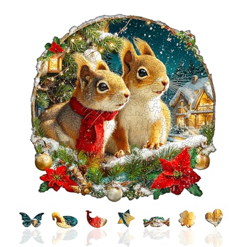 Holzpuzzle Erwachsene Weihnachts Eichhörnchen Kombination - 275 Teile holzpuzzle Geschenkbox, Wanddekoration und Lernspielzeug für Freunde und Familien Holzpuzzle Erwachsene Weihnachts Eichhörnchen Kombination - 275 Teile holzpuzzle Geschenkbox, Wanddekoration und Lernspielzeug für Freunde und Familien von Lovpippi