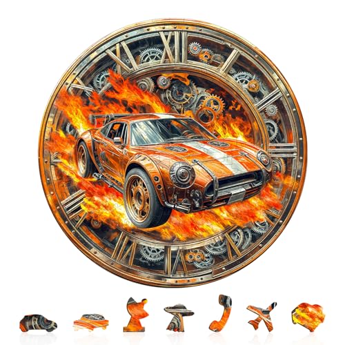 Holzpuzzle Erwachsene und Kinder, Blazing Speed Kreisförmige Einzigartige Wooden Puzzle, Holz Puzzle Erwachsene Mit Geschenkbox Aus Holz (S-100 Stück) von Lovpippi