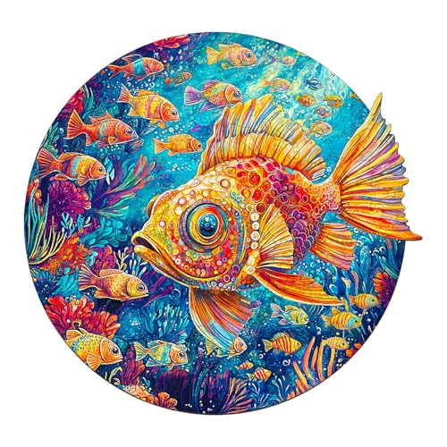 Holzpuzzle Erwachsene und Kinder, Just Keep Swimming Kreisförmige Einzigartige Puzzle, Holz Puzzle Erwachsene Mit Geschenkbox Aus Holz (M-180 Stück) von Lovpippi