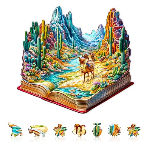 Holzpuzzle Erwachsene und Kinder, Vibrant Wilderness Unregelmäßig Einzigartige Wooden Puzzle, Holz Puzzle Erwachsene Mit Geschenkbox Aus Holz (L-220 Stück) von Lovpippi