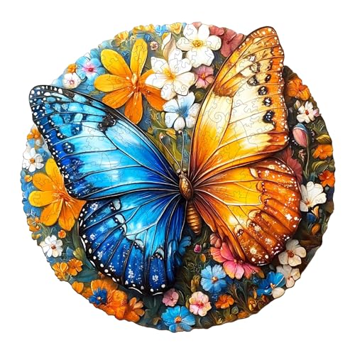 Holzpuzzle Erwachsene und Kinder, Yin Yang Butterfly Kreisförmige Einzigartige Puzzle, Holz Puzzle Erwachsene Mit Geschenkbox Aus Holz (M-200 Stück) von Lovpippi