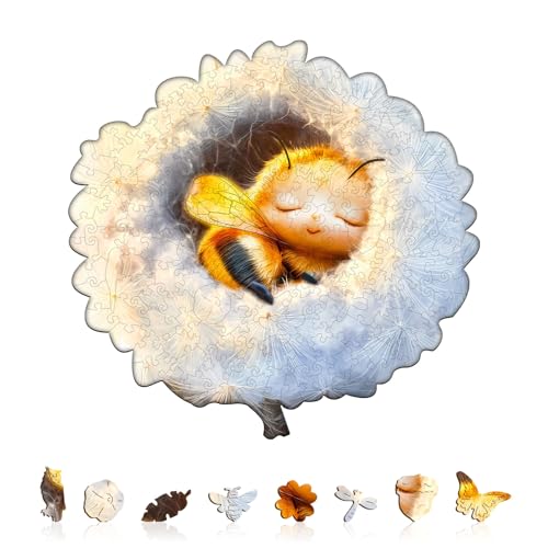 Holzpuzzle Erwachsene und Kinder,​​Dandelion Dreamer​​ Kreisförmige Einzigartige Wooden Puzzle, Holz Puzzle Erwachsene Mit Geschenkbox Aus Holz (L-235 Stück) von Lovpippi