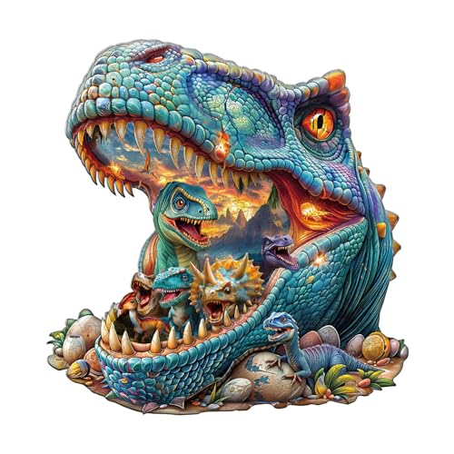 Holzpuzzle Erwachsene und Kinder,Fantasy Dinosaurs-2 Unregelmäßig Einzigartige Wooden Puzzle, Holz Puzzle Erwachsene Mit Geschenkbox Aus Holz (L-230 Stück) von Lovpippi
