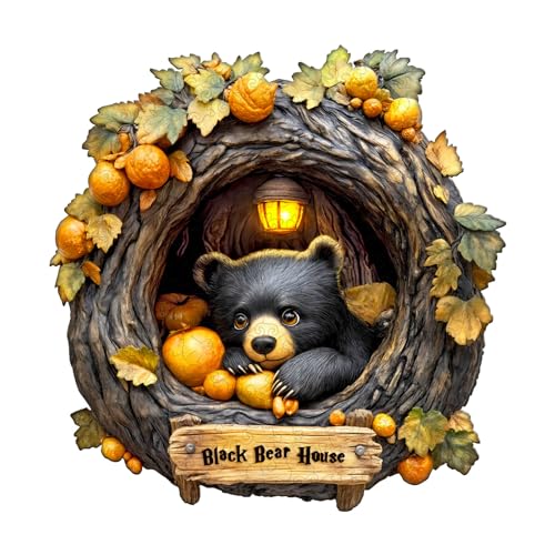 Holzpuzzle Erwachsene und Kinder,Orange Bear Unregelmäßig Einzigartige Wooden Puzzle, Holz Puzzle Erwachsene Mit Geschenkbox Aus Holz (L-265 Stück) von Lovpippi