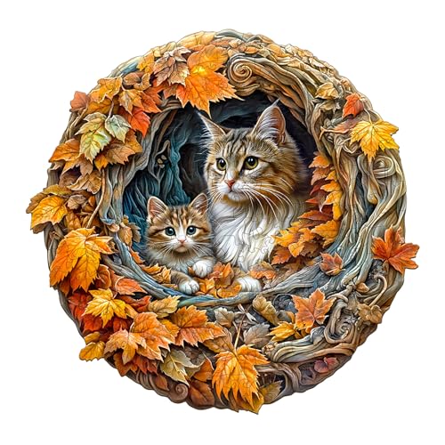 Holzpuzzles für Erwachsene, Holzpuzzle für Erwachsene, für Mama, 3D-Katzenmutter, einzigartige geformte Holzpuzzles für Erwachsene, Geburtstagsgeschenke für Freunde, Familienspiel (29 x 28,2 cm, 185 Holzpuzzles für Erwachsene, Holzpuzzle für Erwachsene, für Mama, 3D-Katzenmutter, einzigartige geformte Holzpuzzles für Erwachsene, Geburtstagsgeschenke für Freunde, Familienspiel (29 x 28,2 cm, 185 von Lovpippi