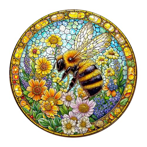 Holzpuzzles für Erwachsene, Holzpuzzle für Erwachsene und Kinder, Bienenfrühling, einzigartige geformte Holzpuzzles für Erwachsene, kreative Geburtstagsgeschenke für Freunde, Familienspiel Holzpuzzles für Erwachsene, Holzpuzzle für Erwachsene und Kinder, Bienenfrühling, einzigartige geformte Holzpuzzles für Erwachsene, kreative Geburtstagsgeschenke für Freunde, Familienspiel von Lovpippi
