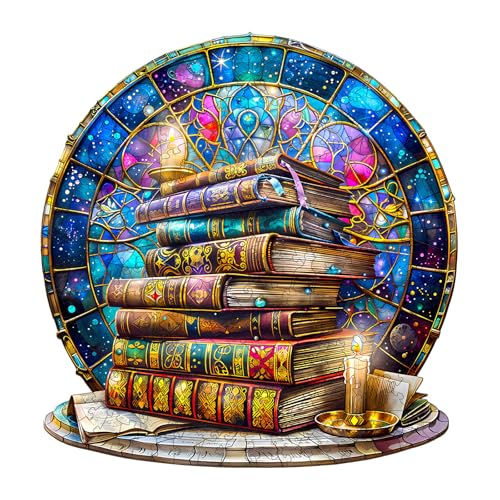 Holzpuzzles für Erwachsene, Holzpuzzle für Erwachsene und Kinder, Magic Tome einzigartige geformte Holzpuzzles für Erwachsene, kreative Geburtstagsgeschenke für Freunde, Familienspiel, Heimdekoration Holzpuzzles für Erwachsene, Holzpuzzle für Erwachsene und Kinder, Magic Tome einzigartige geformte Holzpuzzles für Erwachsene, kreative Geburtstagsgeschenke für Freunde, Familienspiel, Heimdekoration von Lovpippi
