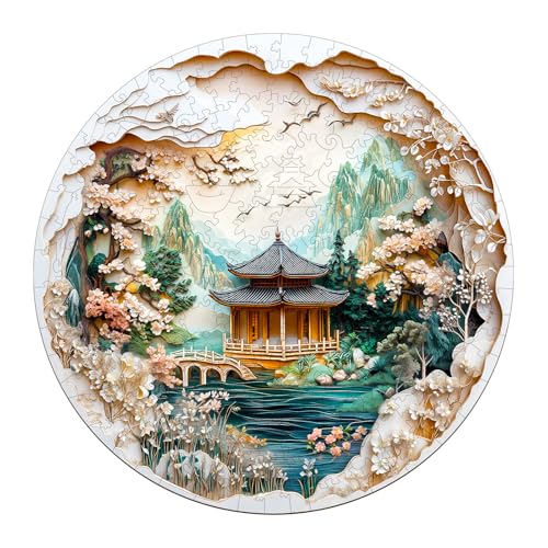 Holzpuzzles für Erwachsene und Kinder, 285 Teile Holzpuzzle Erwachsene, Kreisförmige Einzigartige Puzzle, Wooden Puzzle Chinese Landscape Painting, Holz Puzzle Mit Geschenkbox Aus Holz Holzpuzzles für Erwachsene und Kinder, 285 Teile Holzpuzzle Erwachsene, Kreisförmige Einzigartige Puzzle, Wooden Puzzle Chinese Landscape Painting, Holz Puzzle Mit Geschenkbox Aus Holz von Lovpippi