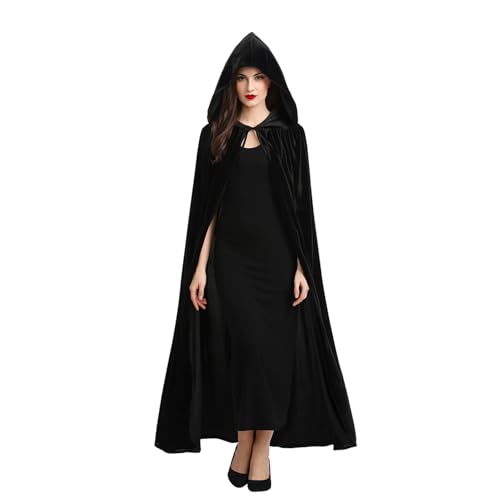 Vampirumhang, Samt, Hexenumhang mit Kapuze, Gothic-Umhang für Halloween-Partys, Cosplay und Vampir-Kostüme für Damen Vampirumhang, Samt, Hexenumhang mit Kapuze, Gothic-Umhang für Halloween-Partys, Cosplay und Vampir-Kostüme für Damen von Loyalboom