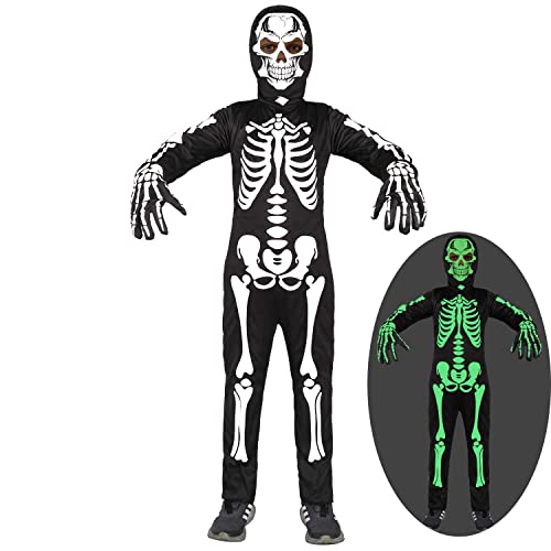 Lozzzyo Halloween Kostüm Kinder, Leuchtend Halloween Skelett Kostüme Kinder (4-6 Jahre) von Lozzzyo