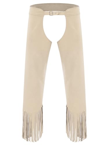 Lpdshaa Herren Cowboy Kostüm Lederhosen Chaps Ohne Pferd Wildleder Hose Hippie Vintage Mit Fransen Verkleidung Karneval Halloween Kostüm Beige XXL Lpdshaa Herren Cowboy Kostüm Lederhosen Chaps Ohne Pferd Wildleder Hose Hippie Vintage Mit Fransen Verkleidung Karneval Halloween Kostüm Beige XXL von Lpdshaa