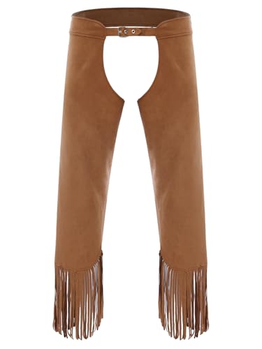 Lpdshaa Herren Cowboy Kostüm Lederhosen Chaps Ohne Pferd Wildleder Hose Hippie Vintage Mit Fransen Verkleidung Karneval Halloween Kostüm Braun 3XL Lpdshaa Herren Cowboy Kostüm Lederhosen Chaps Ohne Pferd Wildleder Hose Hippie Vintage Mit Fransen Verkleidung Karneval Halloween Kostüm Braun 3XL von Lpdshaa