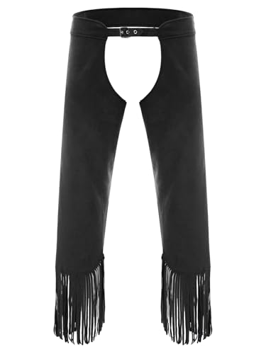 Lpdshaa Herren Cowboy Kostüm Lederhosen Chaps Ohne Pferd Wildleder Hose Hippie Vintage Mit Fransen Verkleidung Karneval Halloween Kostüm Schwarz XXL Lpdshaa Herren Cowboy Kostüm Lederhosen Chaps Ohne Pferd Wildleder Hose Hippie Vintage Mit Fransen Verkleidung Karneval Halloween Kostüm Schwarz XXL von Lpdshaa