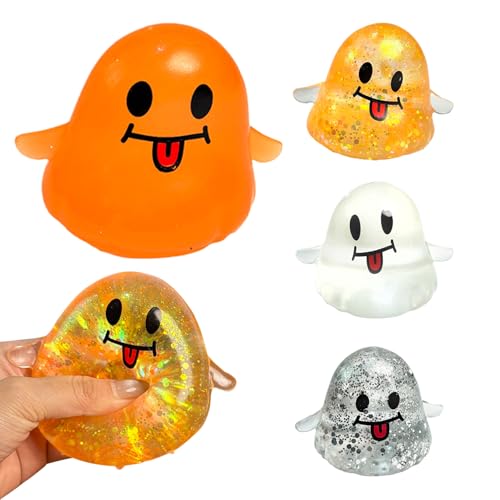 4 Ghost Stress Relief Toy Squishy Spielzeug Mini, Soft Squeeze Ghost Toys, Montessoris Sensorisches Quetschspielzeug Squeeze Spielzeugs Stressbälle, Anti Stress Spielzeug Für Erwachsene Und Kinder von Lpoppcx