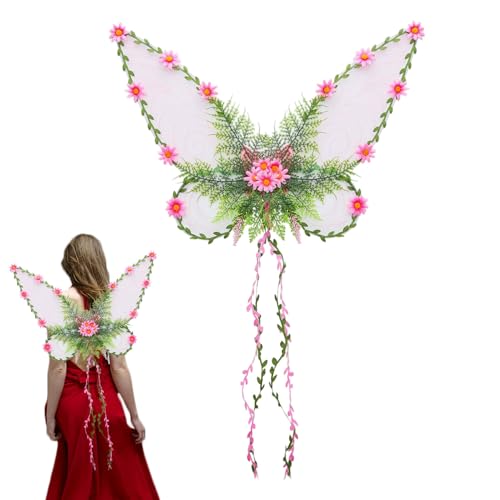 Lpoppcx Elfenflügel Erwachsene - Schmetterlingsflügel Mit Ranken,Festivaldekorationen für Cosplay Makeup Bühnenauftritt Pride Party Garten und Weihnachten von Lpoppcx