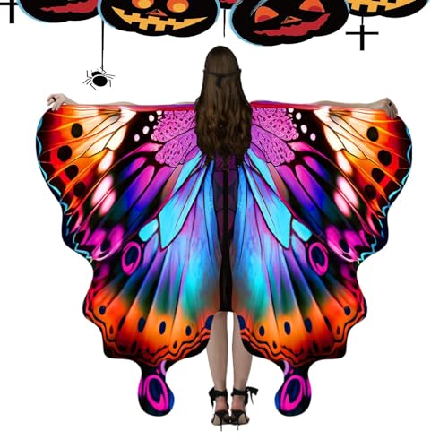 Lpoppcx Falterflügel Für Erwachsene, Stilvolle Schmetterlingscape Für Cosplay, Halloween Kostüm Cosplay Umhang für Rollenspiel Maskerade Party Bühnenauftritt von Lpoppcx