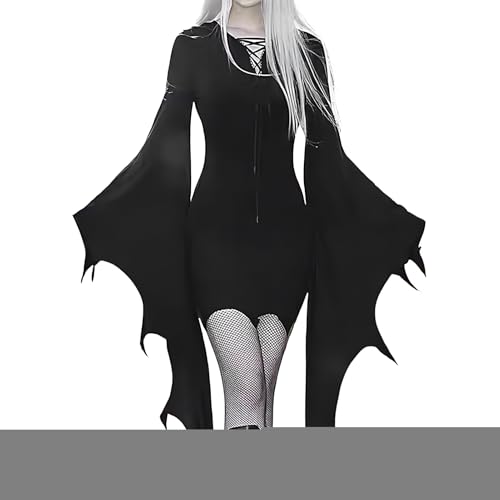 Lpoppcx FledermausDamen,Halloween | Halloween-Batswing-Vampir-Kostüm - -Kostümfür Damen, Gothic-mit Schnürung und ärmeln, figurbetontes Vampir Lpoppcx FledermausDamen,Halloween | Halloween-Batswing-Vampir-Kostüm - -Kostümfür Damen, Gothic-mit Schnürung und ärmeln, figurbetontes Vampir von Lpoppcx