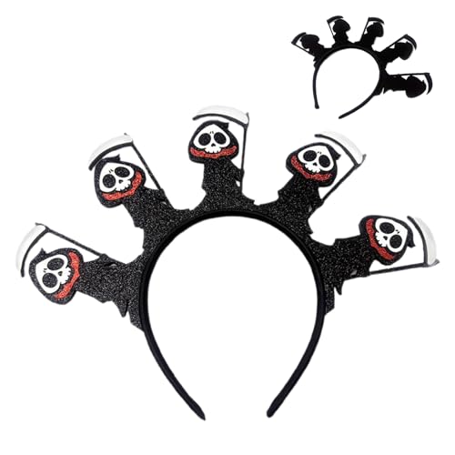 Lpoppcx Halloween Gespenster Haarband - Totenkopf Haarschmuck Accessoires | Pailletten Haarreif für Damen Herren Kinder Party Bühnenauftritt Fotomotiv von Lpoppcx