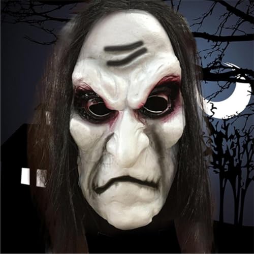 Lpoppcx Halloween Zombie Maske, Realistische Gruselige Männer-Kopfattrappe, Kostümzubehör Grusel Kopfbedeckung Für Erwachsene Halloween Maskenball Club Party von Lpoppcx