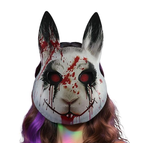 Lpoppcx Unheimliche Hasenmaske | Halloween Grusel Maske - Kostüm Verkleidung Requisiten für Theater Bühne Show Performance Party Maskerade Cosplay Fest Feier Familienfest Lpoppcx Unheimliche Hasenmaske | Halloween Grusel Maske - Kostüm Verkleidung Requisiten für Theater Bühne Show Performance Party Maskerade Cosplay Fest Feier Familienfest von Lpoppcx