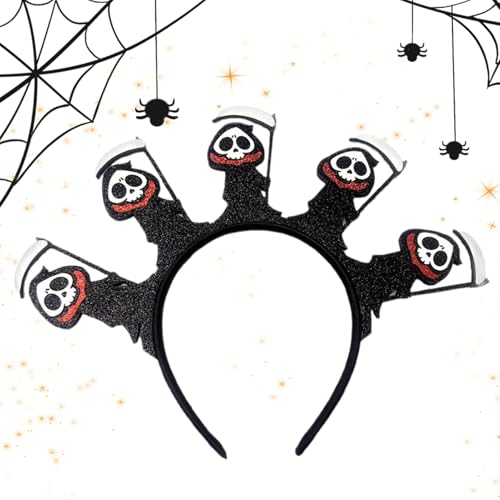 Lpsdssre Halloween Stirnbänder Für Frauen | -Skelett Kopfschmuck,Glitzernde Pailletten Stirnbänder Für Kinder Damen Geburtstagsfeier Weihnachtsfest von Lpsdssre