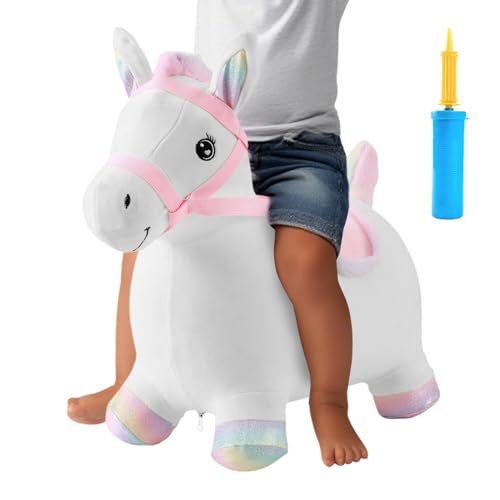 Lpsdssre Hüpfpferd, Wipppferd Aufblasbares Springtier Für Kleinkinder, Plüschfigur Für Gleichgewichtstraining Alter 2-5 Jahre Für Spielplatz Garten Hinterhof Spielzimmer Schule von Lpsdssre