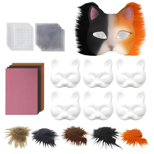 Lpsdssre Katzen-Gesichtsmaske | Cosplay Gesichtsmaske Mit Augenmaschen | Bastelset Für Mädchen Erwachsene Familie Theater Weihnachtsbastelpartys Fotoshooting Cosplay Lpsdssre Katzen-Gesichtsmaske | Cosplay Gesichtsmaske Mit Augenmaschen | Bastelset Für Mädchen Erwachsene Familie Theater Weihnachtsbastelpartys Fotoshooting Cosplay von Lpsdssre