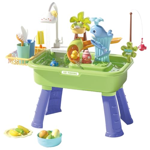 Lpsdssre Kids Water Table, Sand und Wassertisch, Hinterhof -sensorisches Spielzeug, fördert die Entwicklung von Fähigkeiten, leicht zu errichten und zu lagern, 54x34x29cm, ideal für und Mädchen von Lpsdssre