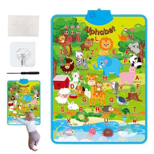 Pädagogische Wandtafel, sprechendes Alphabet-Poster, Lernspielzeug für Kinder, interaktives Lernerlebnis, Integration von Musikklängen, 41 x 55,5 cm, für interaktive Alphabet-Lerntafel Pädagogische Wandtafel, sprechendes Alphabet-Poster, Lernspielzeug für Kinder, interaktives Lernerlebnis, Integration von Musikklängen, 41 x 55,5 cm, für interaktive Alphabet-Lerntafel von Lpsdssre