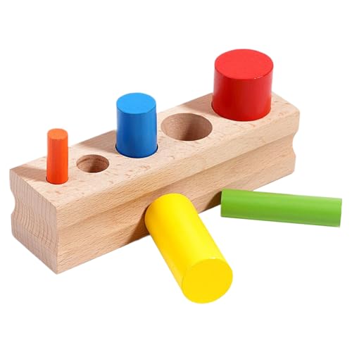 Puzzlespielzeug, Zylinderförmiges Sensorisches Holzspielzeug, Kinderkenntnisbrettspiel, Interaktives Gameplay, Sichere Materialien Mit Glatten Kanten, 15x4x4 cm, Für Kinder von Lpsdssre