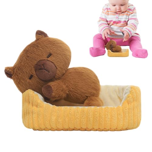 Schlafendes Capybara Plüschtier | Niedlicher Cartoon liegender Capybara | Capybara Tierspielzeug | Capybara Kissenspielzeug | Capybara Kuschelpuppe, bezauberndes Design für Wohnzimmer, Schlafzimmer, S Schlafendes Capybara Plüschtier | Niedlicher Cartoon liegender Capybara | Capybara Tierspielzeug | Capybara Kissenspielzeug | Capybara Kuschelpuppe, bezauberndes Design für Wohnzimmer, Schlafzimmer, S von Lpsdssre