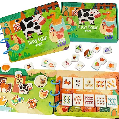 Lre Co. Busy Book Montessori Quiet Book Das ultimative Lernspielzeug für Kleinkinder mit Puzzles, Aufklebern und pädagogischen Aktivitäten für Kinder ab 3 Jahren von Lre Co.