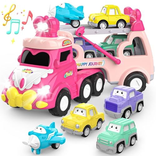 Lshfjnd 5 in 1 Cartoon Spielzeug ab 2 3 4 5 Jahre, Kinderspielzeug Transporter LKW Spielzeug ab 2 Jahre Mädchen mit Sound, Geschenke für Mädchen Spielzeug ab 1-5 mädchen Geschenk Mädchen Lshfjnd 5 in 1 Cartoon Spielzeug ab 2 3 4 5 Jahre, Kinderspielzeug Transporter LKW Spielzeug ab 2 Jahre Mädchen mit Sound, Geschenke für Mädchen Spielzeug ab 1-5 mädchen Geschenk Mädchen von Lshfjnd