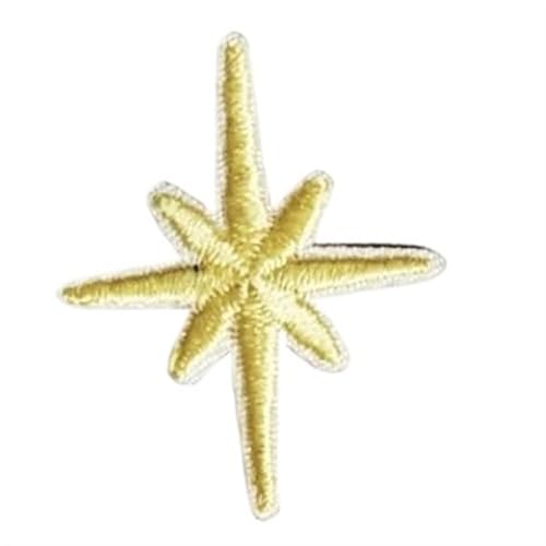 Bestickte Applikation, DIY-Bastelarbeiten 10 Stück Sternstickerei Patches für Kleidung Goldener Silberstern Glänzend Aufkleber Auf Kleiderapplikation Streifen Stickpatch (Giallo) von LuMOUzhou