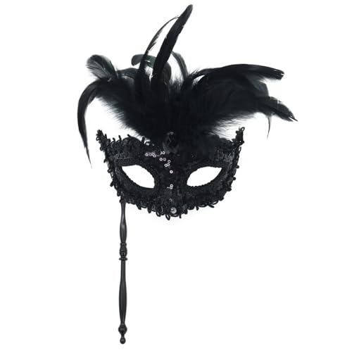 Luadnysin Maske Fasching Venezianische Herren Weiße Weiß Venezianische-Masken Ball Augenmaske Halloween Masken Kostüm Woman Maskenball Damen Für Anonymous Masquerade Mask Schwarz von Luadnysin