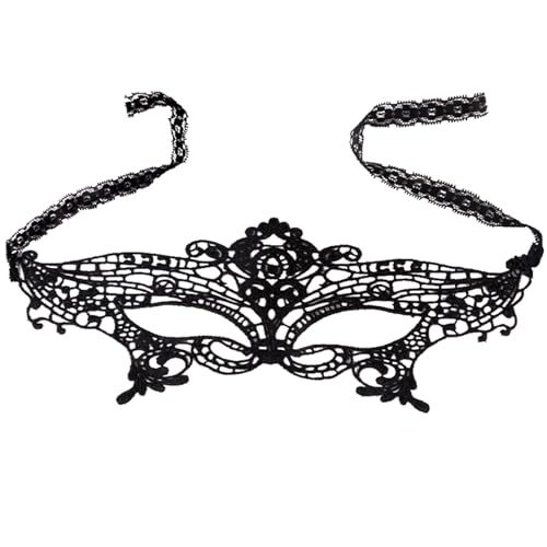 Luadnysin Maske Maskenball Frau Masquerade Mask Kostüm Maskerade Im Zwielicht Venedig Karneval Therian Venezianische Masken Damen Halloween Schwarz Schwarze von Luadnysin